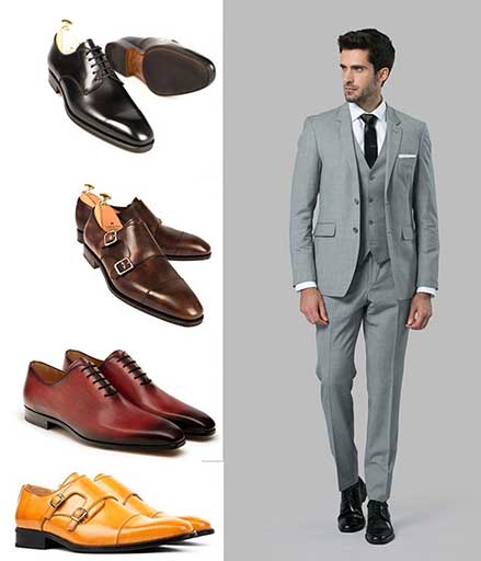 کفش برای کت و شلوار طوسی