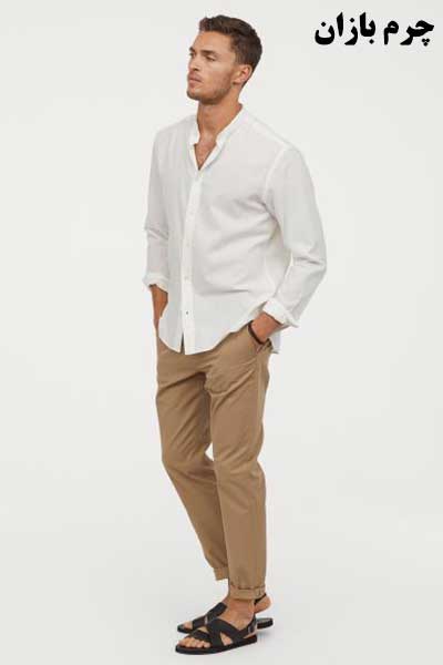 کفش صندل با شلوار کتان_چرم بازان_چرمبازان