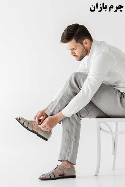 صندل با شلوار پارچه ای_چرم بازان_چرمبازان