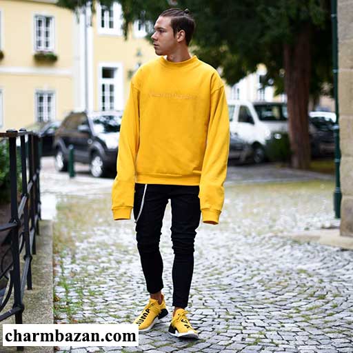 ست کردن کفش اسپرت زرد مردانه _ چرم بازان